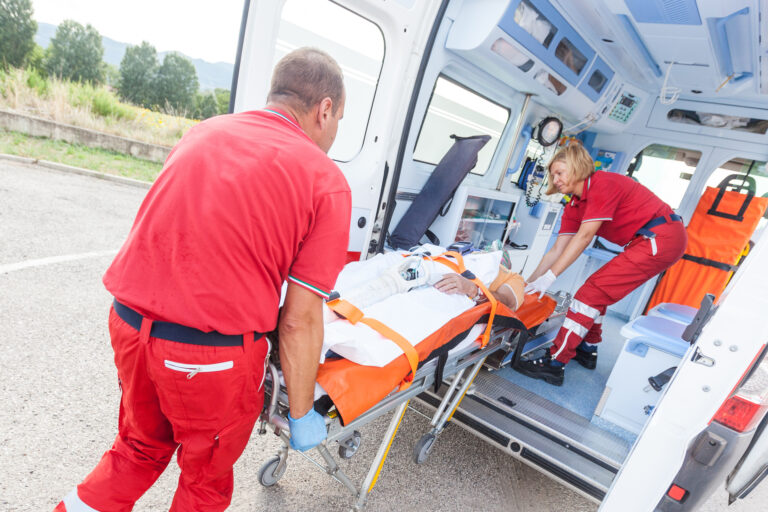 Rescue Team Providing First Aid